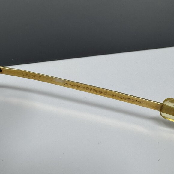 American Optical AO 5 1/2 Gold 1/10 12K GF Vintage Aviator Sunglasses Pilot CN91 - Picture 6 of 16